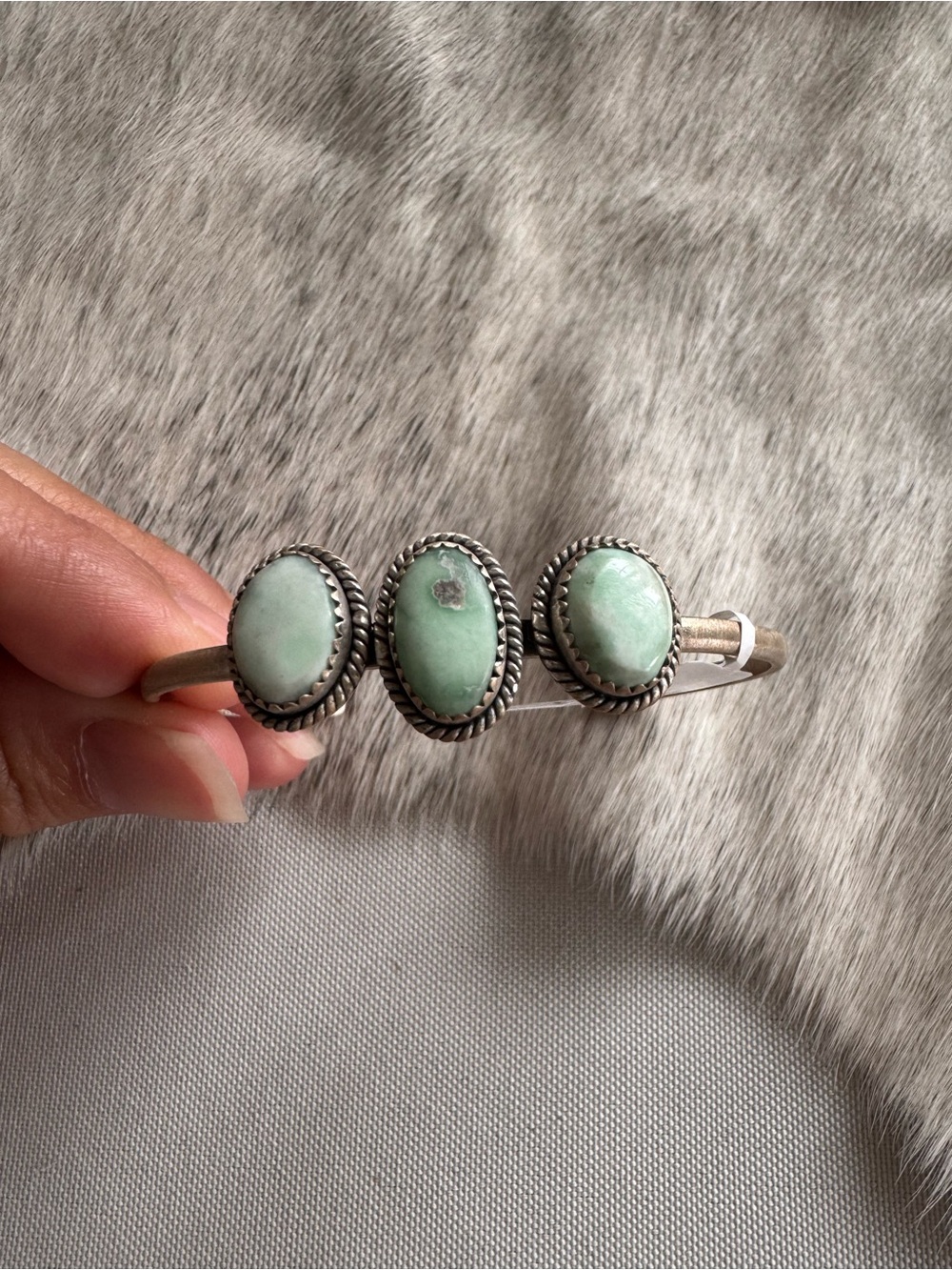 Triple Paloma Stone Sterling Silver Bracelet